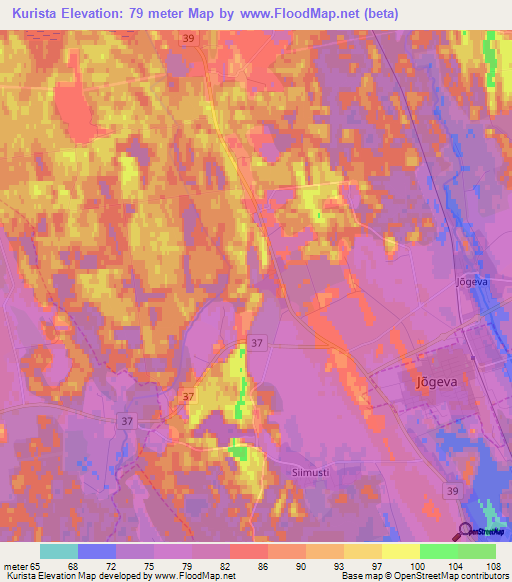 Kurista,Estonia Elevation Map
