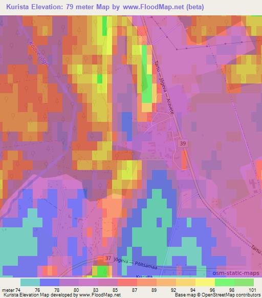 Kurista,Estonia Elevation Map