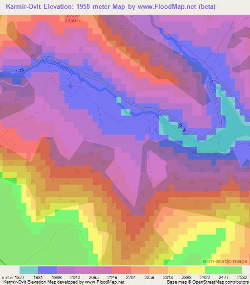Karmir-Ovit,Armenia Elevation Map
