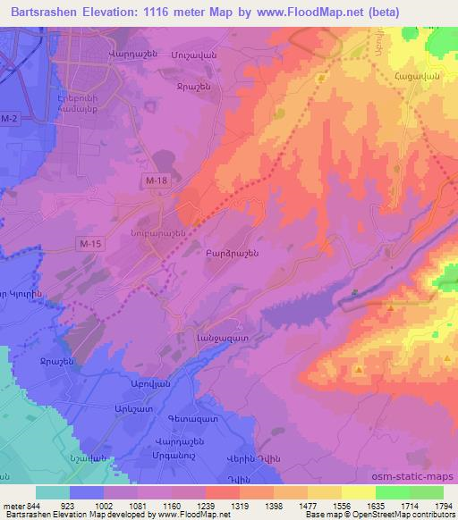 Bartsrashen,Armenia Elevation Map