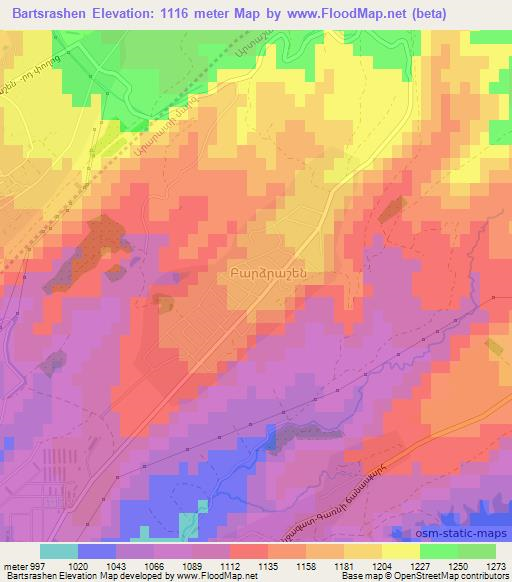 Bartsrashen,Armenia Elevation Map