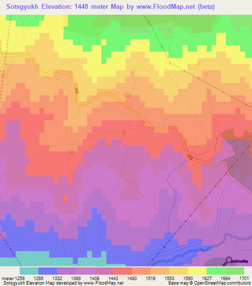 Sotsgyukh,Armenia Elevation Map