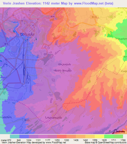 Elevation of Verin Jrashen,Armenia Elevation Map, Topography, Contour
