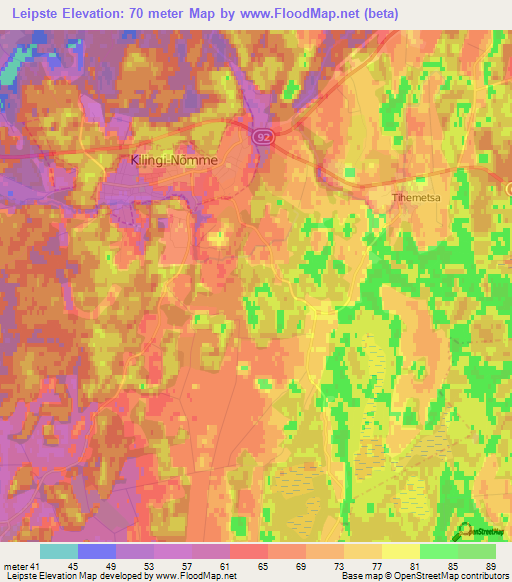 Leipste,Estonia Elevation Map