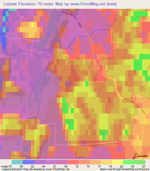 Leipste,Estonia Elevation Map