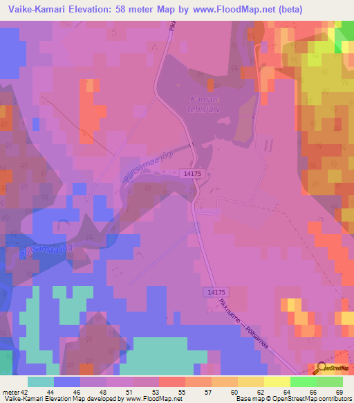Vaike-Kamari,Estonia Elevation Map