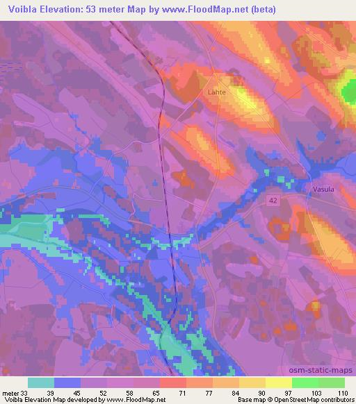 Voibla,Estonia Elevation Map