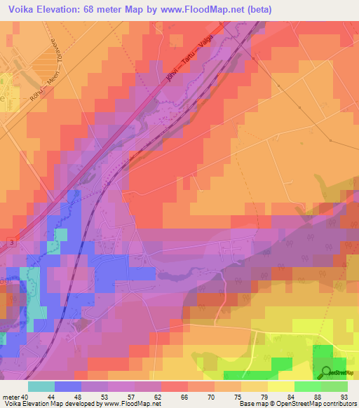 Voika,Estonia Elevation Map