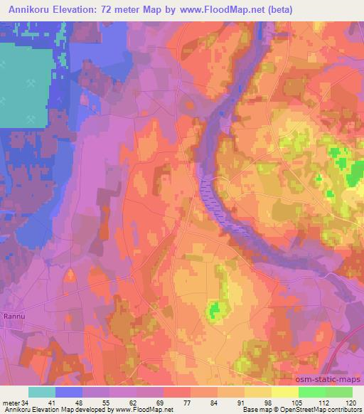 Annikoru,Estonia Elevation Map