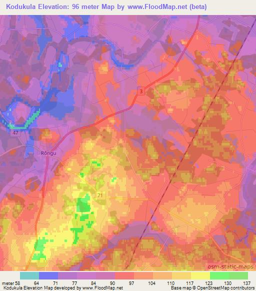 Kodukula,Estonia Elevation Map