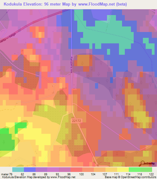 Kodukula,Estonia Elevation Map