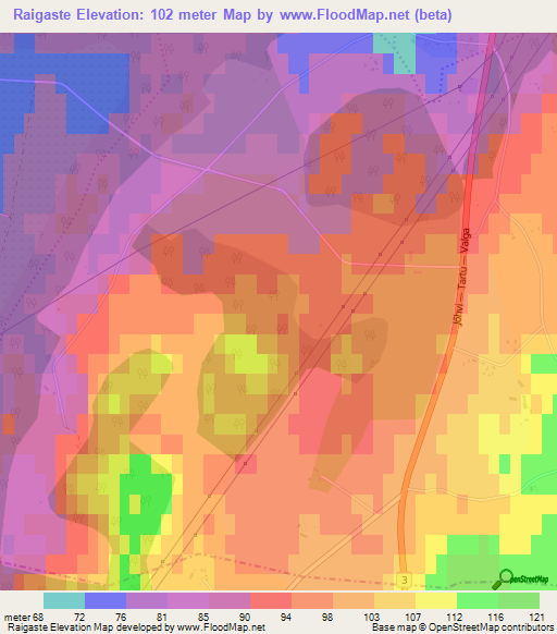Raigaste,Estonia Elevation Map