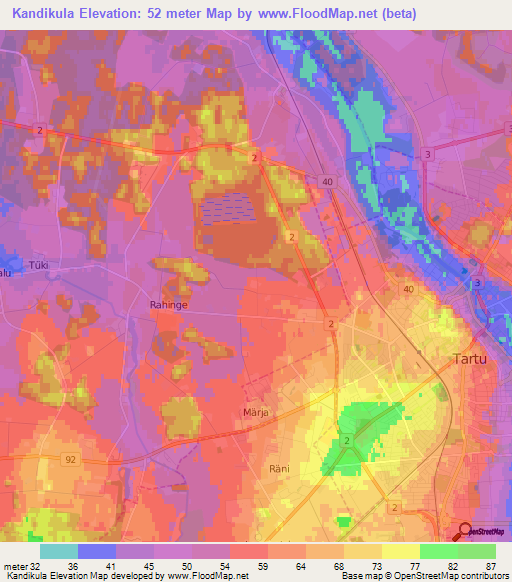 Kandikula,Estonia Elevation Map