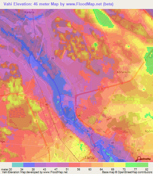 Vahi,Estonia Elevation Map