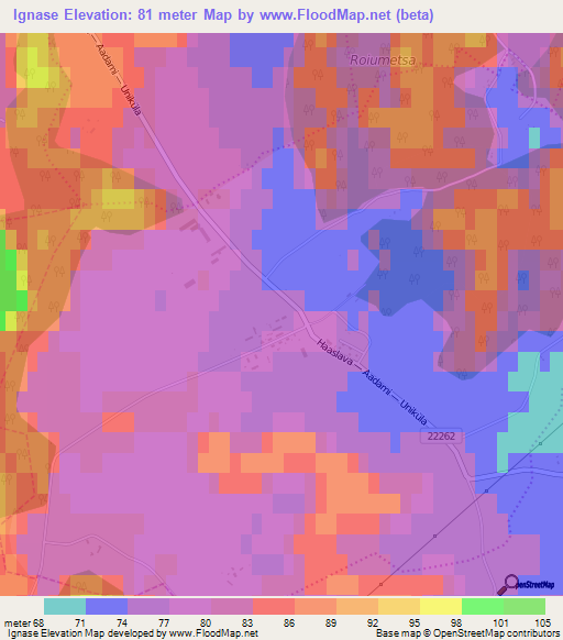 Ignase,Estonia Elevation Map