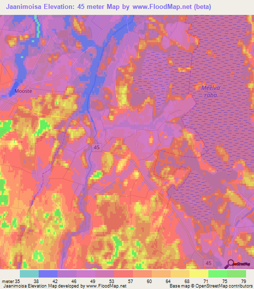 Jaanimoisa,Estonia Elevation Map
