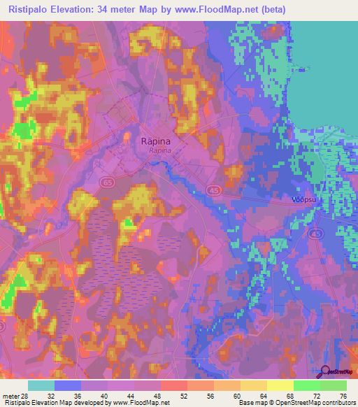 Ristipalo,Estonia Elevation Map