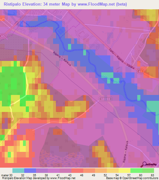 Ristipalo,Estonia Elevation Map