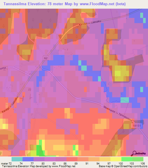 Tannassilma,Estonia Elevation Map