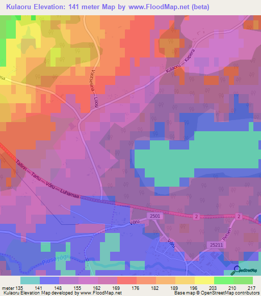 Kulaoru,Estonia Elevation Map