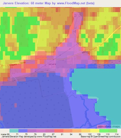 Jarvere,Estonia Elevation Map