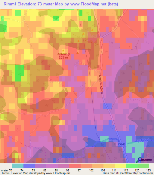 Rimmi,Estonia Elevation Map