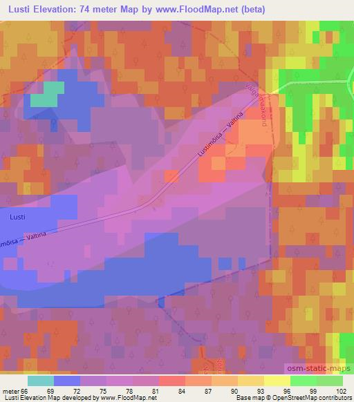 Lusti,Estonia Elevation Map