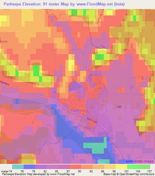 Parksepa,Estonia Elevation Map