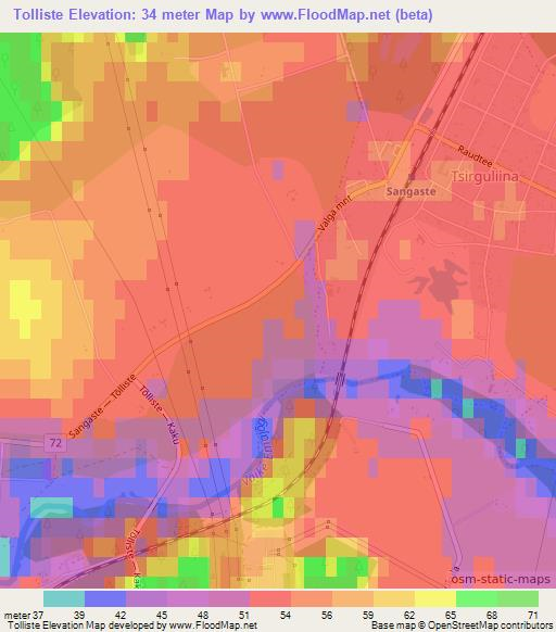 Tolliste,Estonia Elevation Map