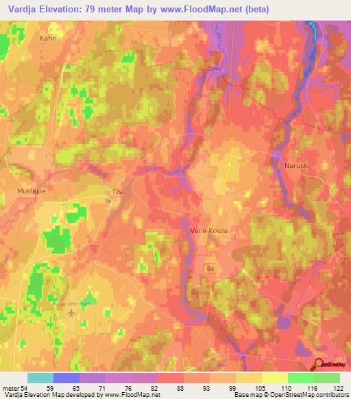Vardja,Estonia Elevation Map