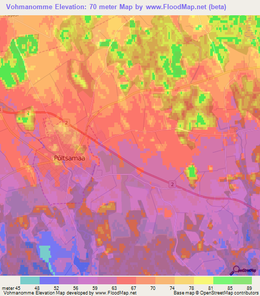 Vohmanomme,Estonia Elevation Map