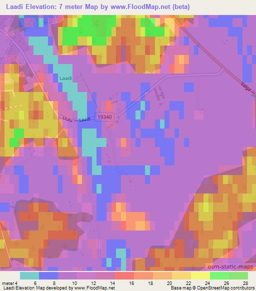 Laadi,Estonia Elevation Map