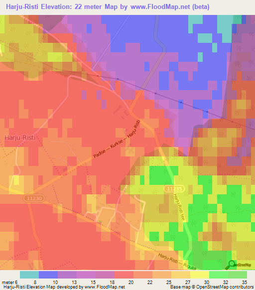 Harju-Risti,Estonia Elevation Map