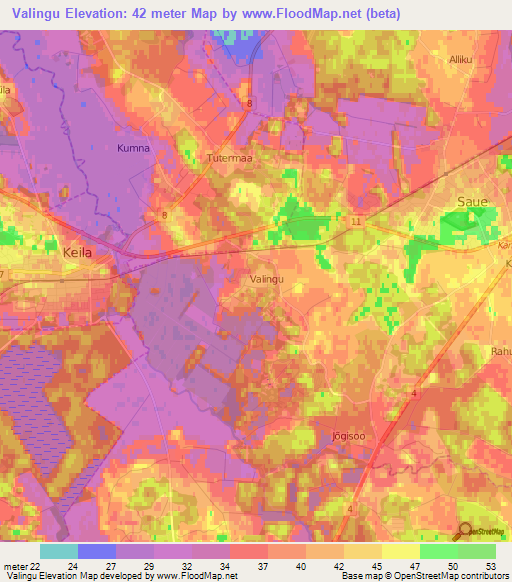 Valingu,Estonia Elevation Map