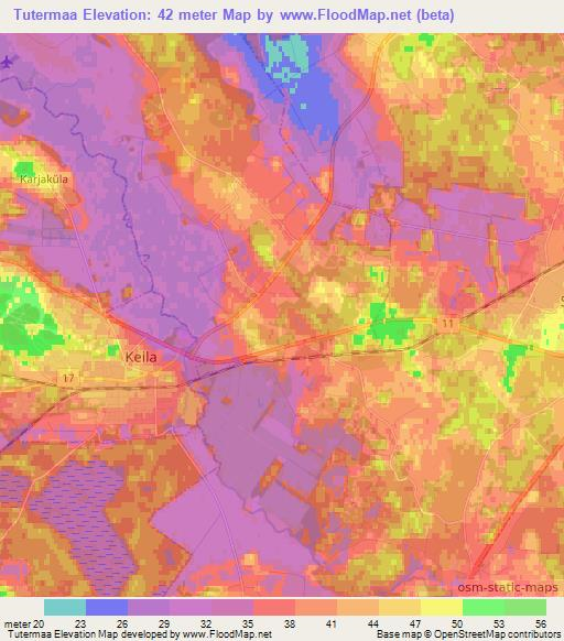 Tutermaa,Estonia Elevation Map
