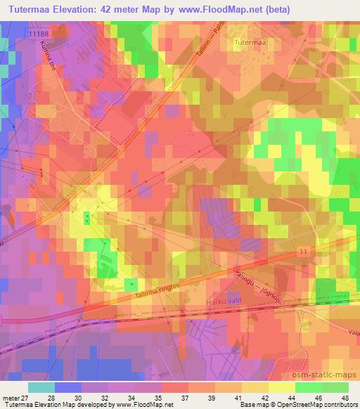 Tutermaa,Estonia Elevation Map
