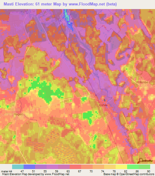 Masti,Estonia Elevation Map