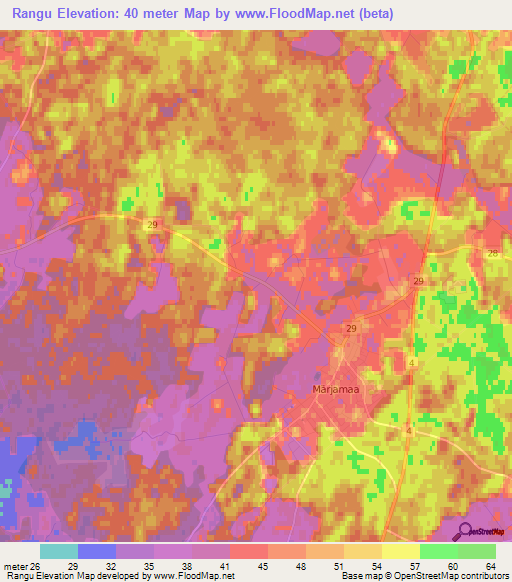 Rangu,Estonia Elevation Map