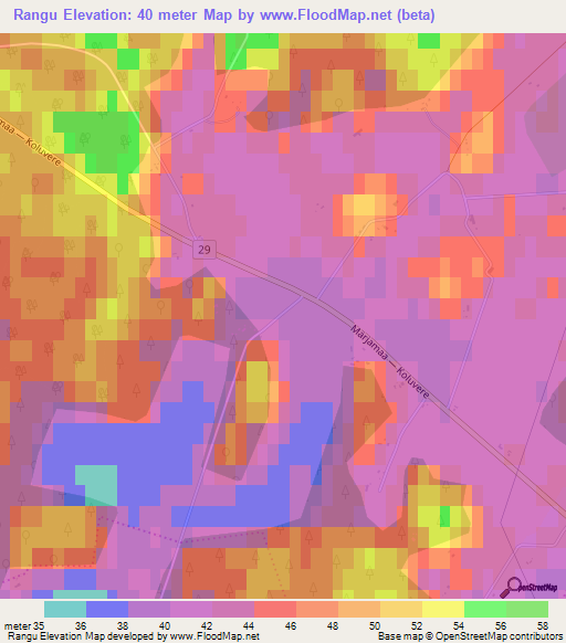 Rangu,Estonia Elevation Map