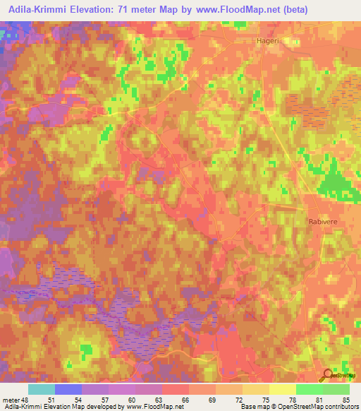 Adila-Krimmi,Estonia Elevation Map