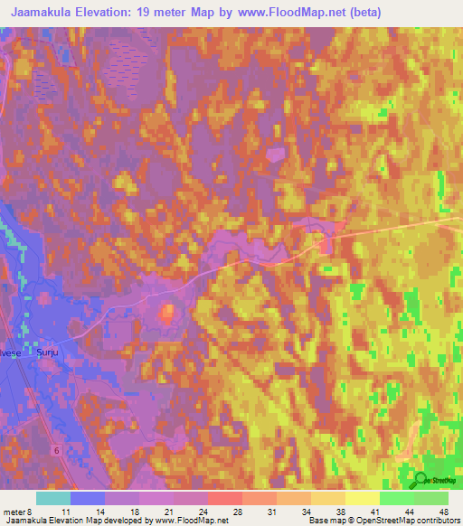 Jaamakula,Estonia Elevation Map