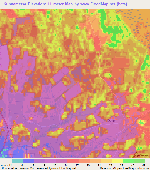 Kunnametsa,Estonia Elevation Map