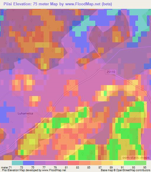 Piisi,Estonia Elevation Map