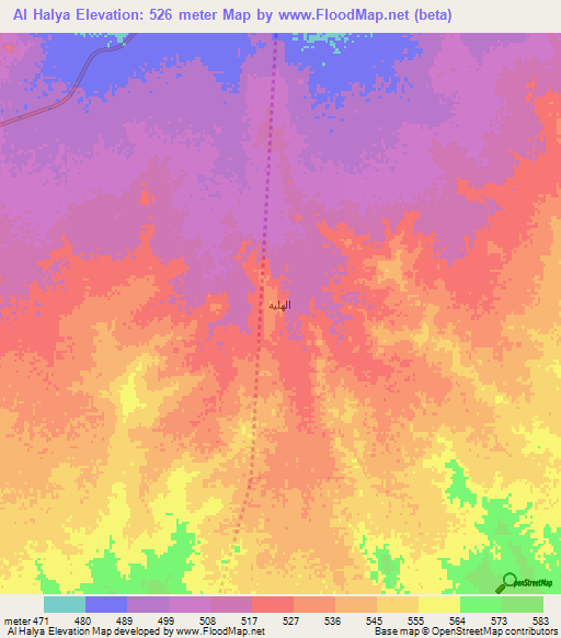 Al Halya,Yemen Elevation Map