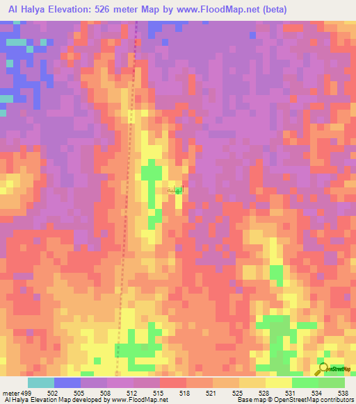 Al Halya,Yemen Elevation Map