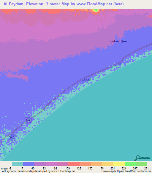 Al Faydami,Yemen Elevation Map