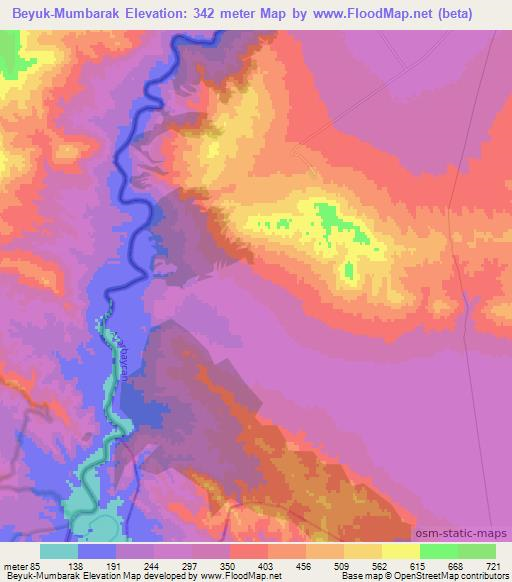 Beyuk-Mumbarak,Azerbaijan Elevation Map