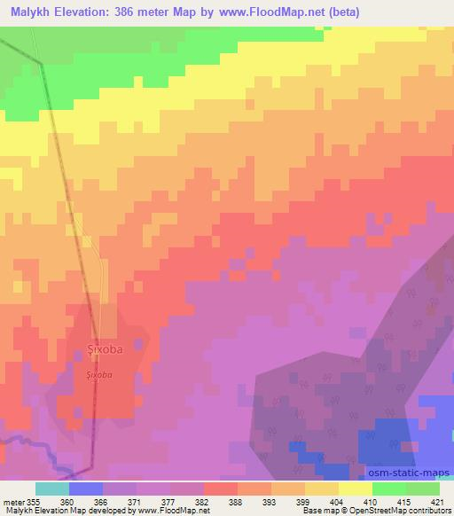 Malykh,Azerbaijan Elevation Map