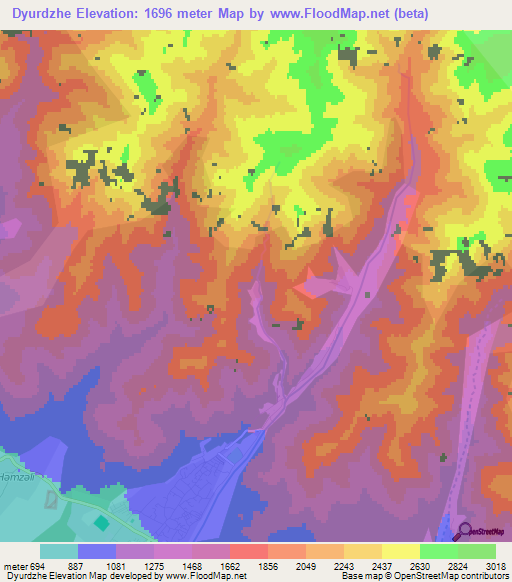 Dyurdzhe,Azerbaijan Elevation Map