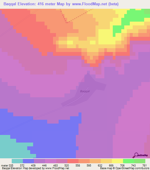 Baqqal,Azerbaijan Elevation Map